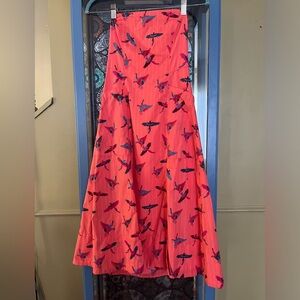 Free People strapless bird print cotton dress size 0